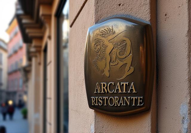 Dettaglio della facciata storica e dell'ingresso del ristorante