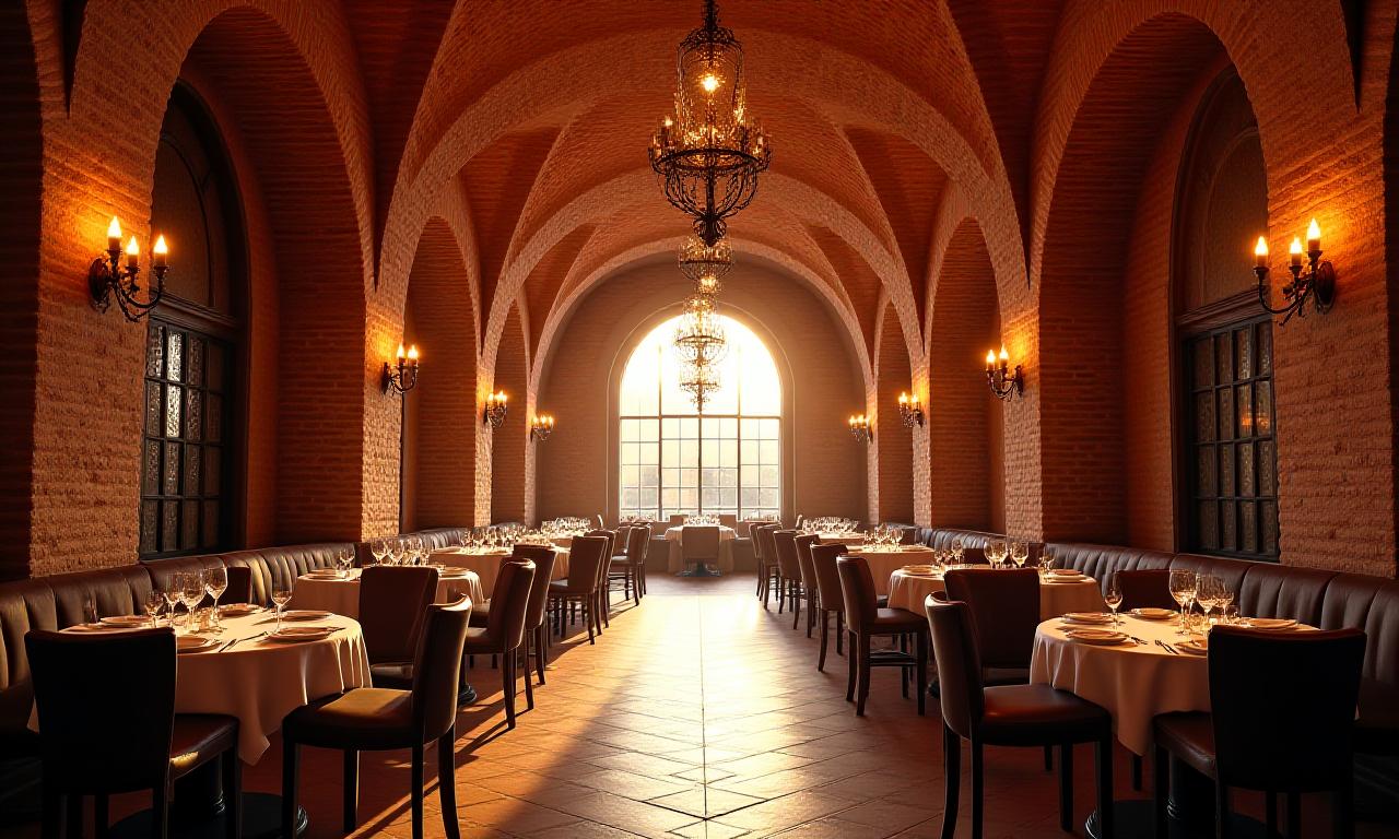 Suggestiva vista degli archi originali in mattone di Arcata Ristorante