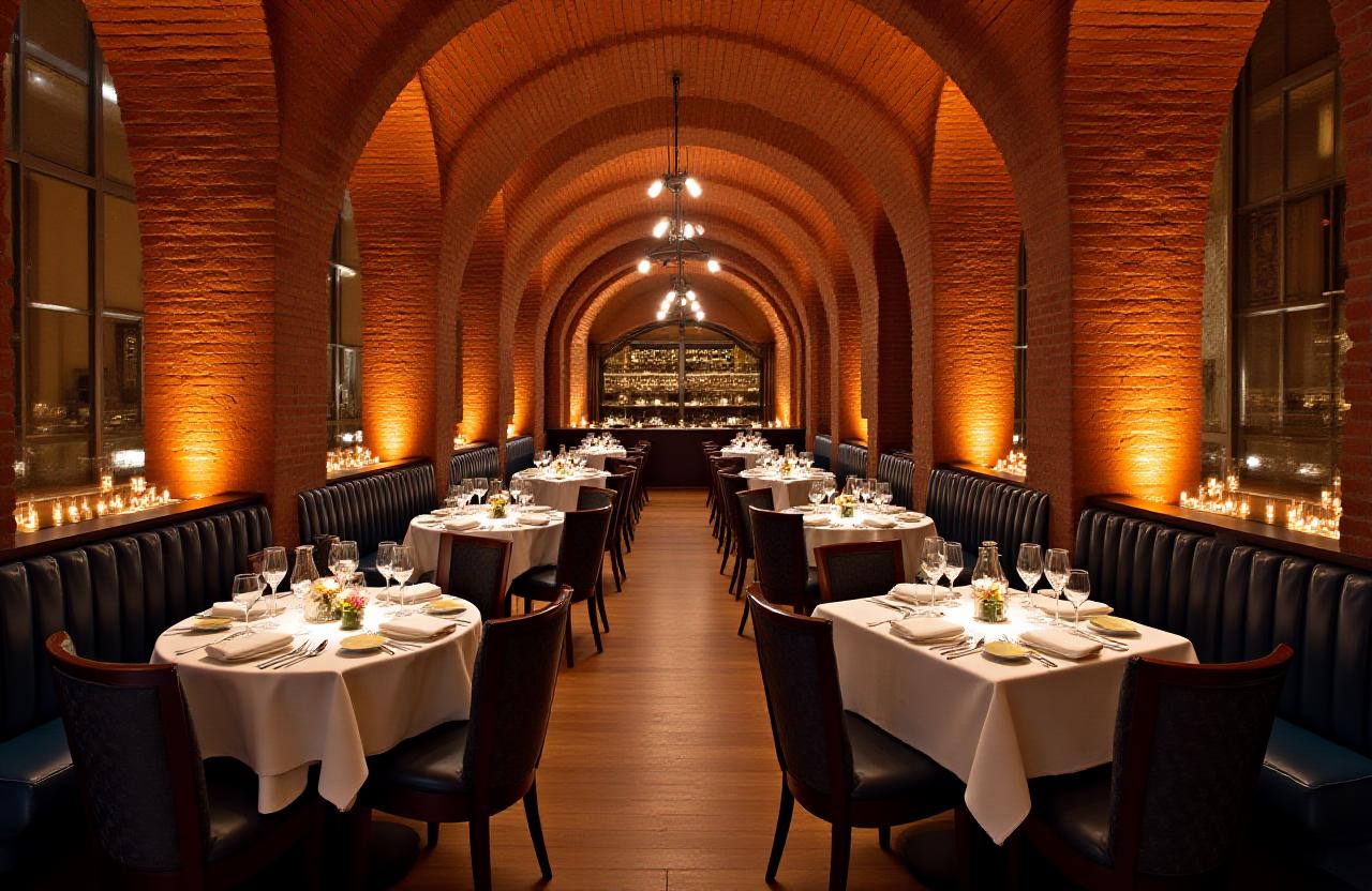 Interno elegante di Arcata Ristorante con archi storici